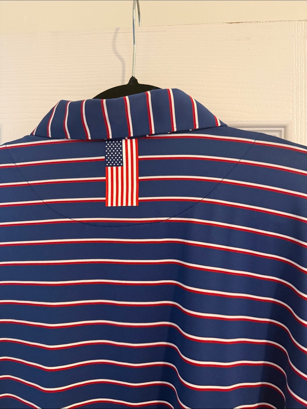 Rhoback Navy Polo with White and Red Stripes - Picture 10 of 11